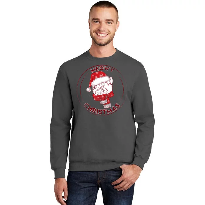 Meowy Christmas Emblem Tall Sweatshirt