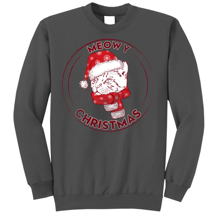 Meowy Christmas Emblem Tall Sweatshirt