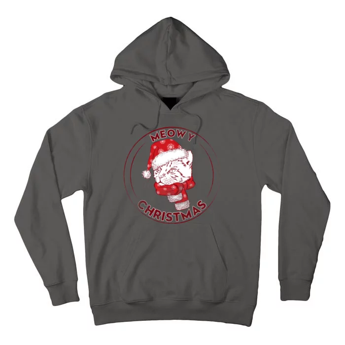 Meowy Christmas Emblem Tall Hoodie