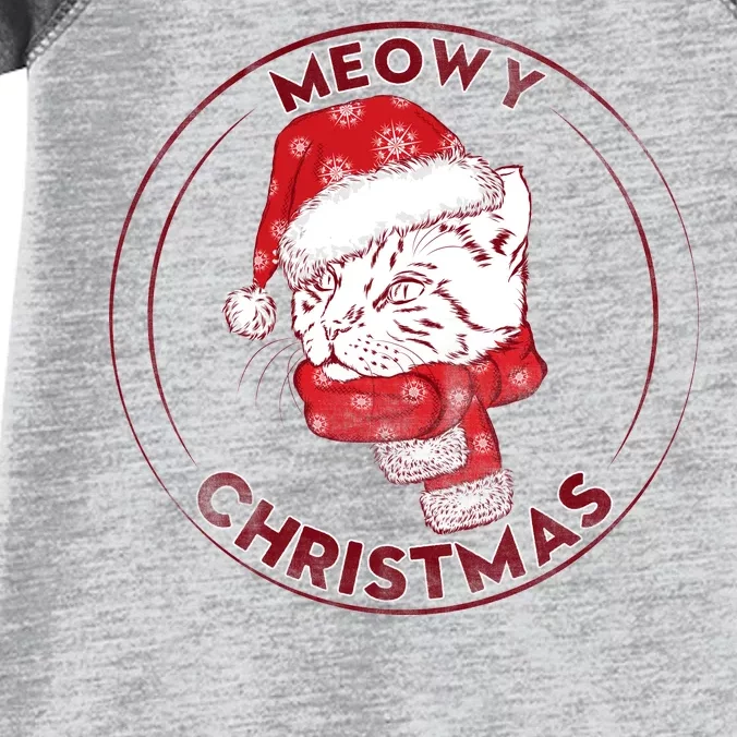 Meowy Christmas Emblem Infant Baby Jersey Bodysuit