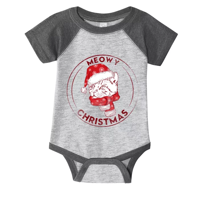 Meowy Christmas Emblem Infant Baby Jersey Bodysuit