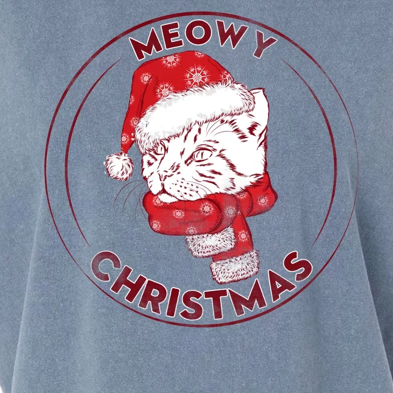 Meowy Christmas Emblem Garment-Dyed Women's Muscle Tee