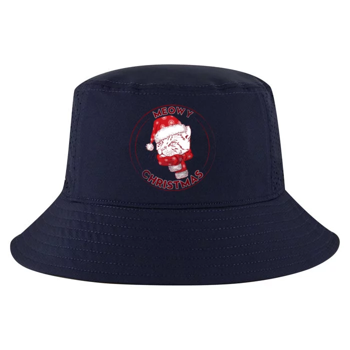 Meowy Christmas Emblem Cool Comfort Performance Bucket Hat