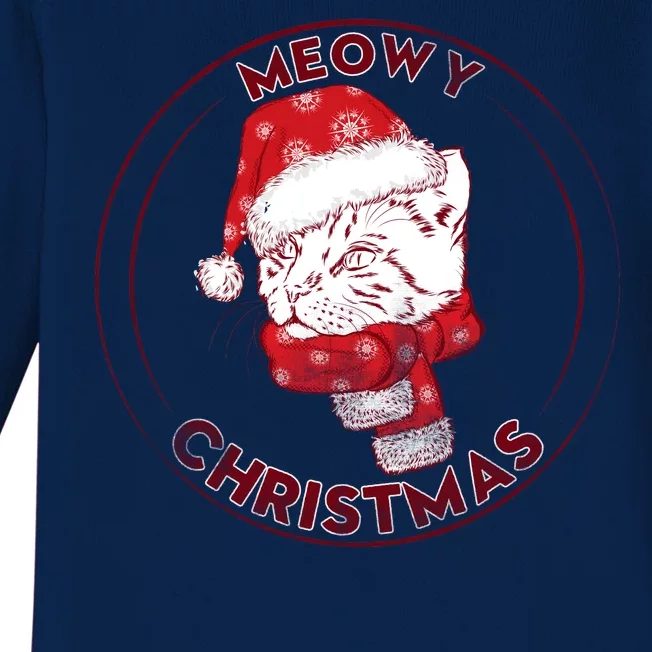 Meowy Christmas Emblem Baby Long Sleeve Bodysuit