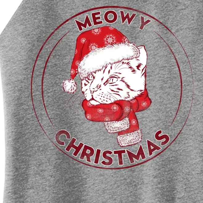 Meowy Christmas Emblem Women’s Perfect Tri Rocker Tank