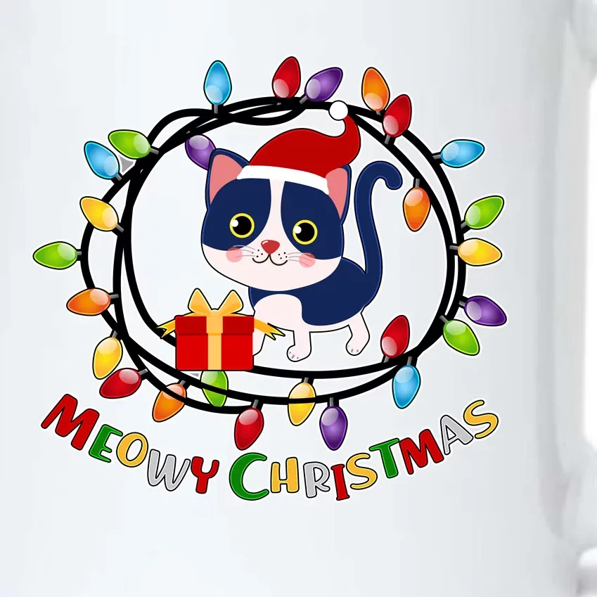 Meowy Christmas Kitty Black Color Changing Mug