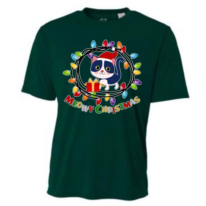 Meowy Christmas Kitty Cooling Performance Crew T-Shirt