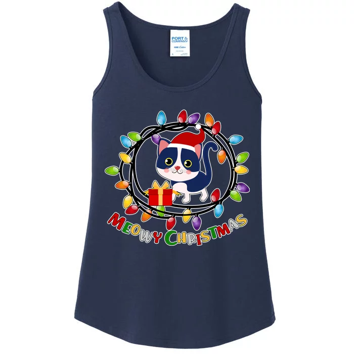 Meowy Christmas Kitty Ladies Essential Tank