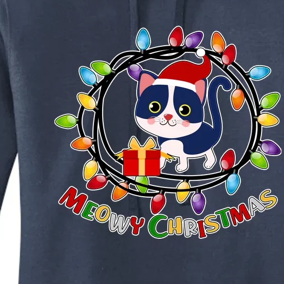 Meowy Christmas Kitty Women's Pullover Hoodie