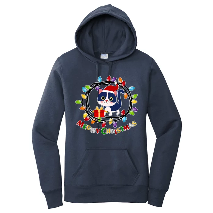 Meowy Christmas Kitty Women's Pullover Hoodie