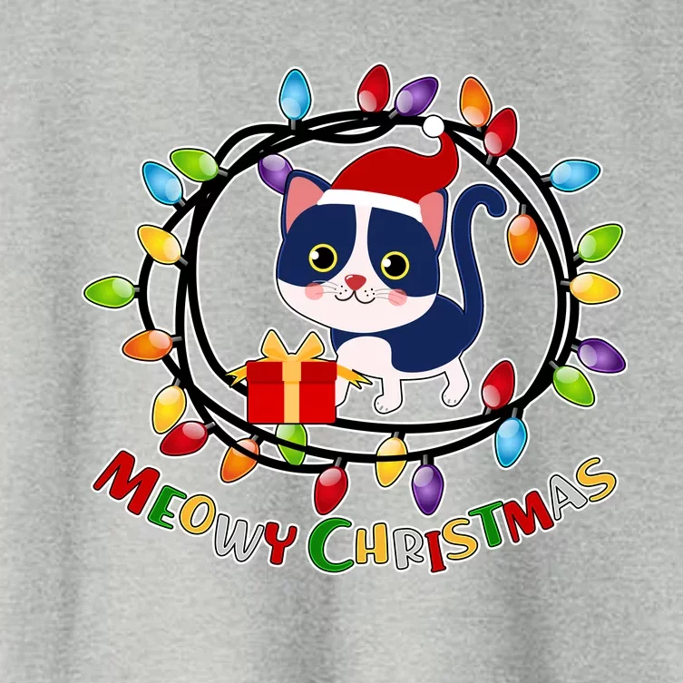 Meowy Christmas Kitty Women's Crop Top Tee