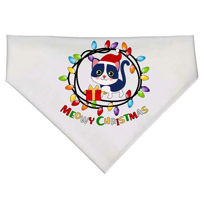 Meowy Christmas Kitty USA-Made Doggie Bandana