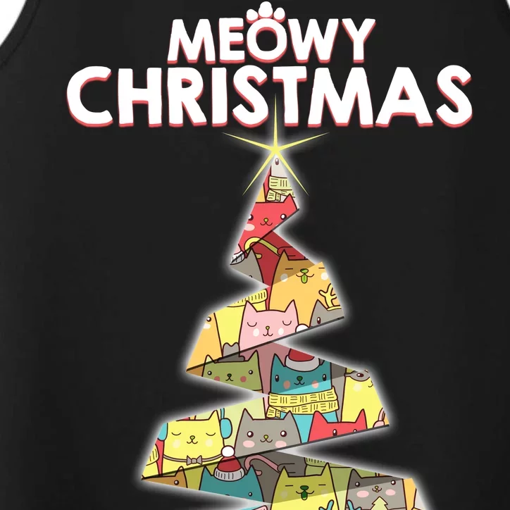 Meowy Christmas Tree For Cat Lovers Performance Tank