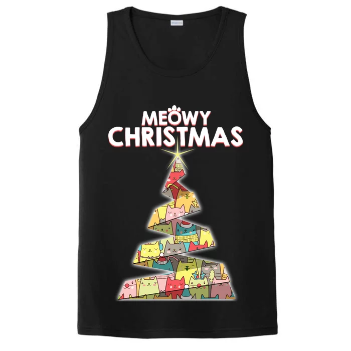 Meowy Christmas Tree For Cat Lovers Performance Tank