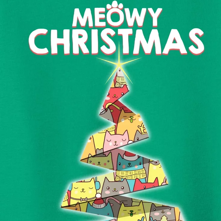 Meowy Christmas Tree For Cat Lovers Toddler T-Shirt