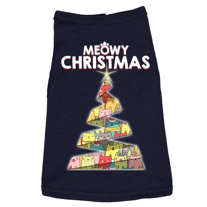 Meowy Christmas Tree For Cat Lovers Doggie Tank