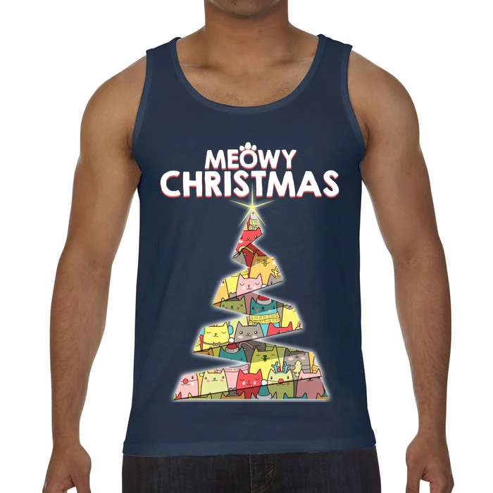 Meowy Christmas Tree For Cat Lovers Comfort Colors® Tank Top