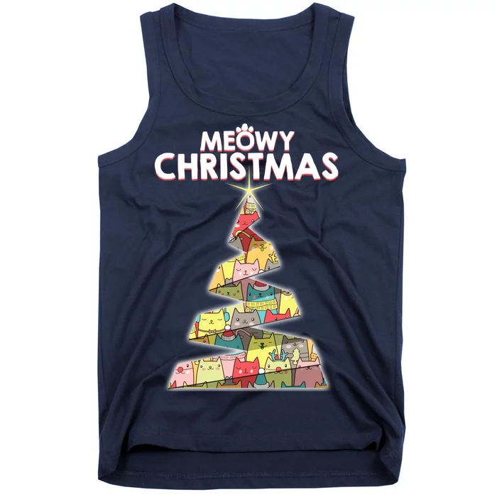 Meowy Christmas Tree For Cat Lovers Tank Top