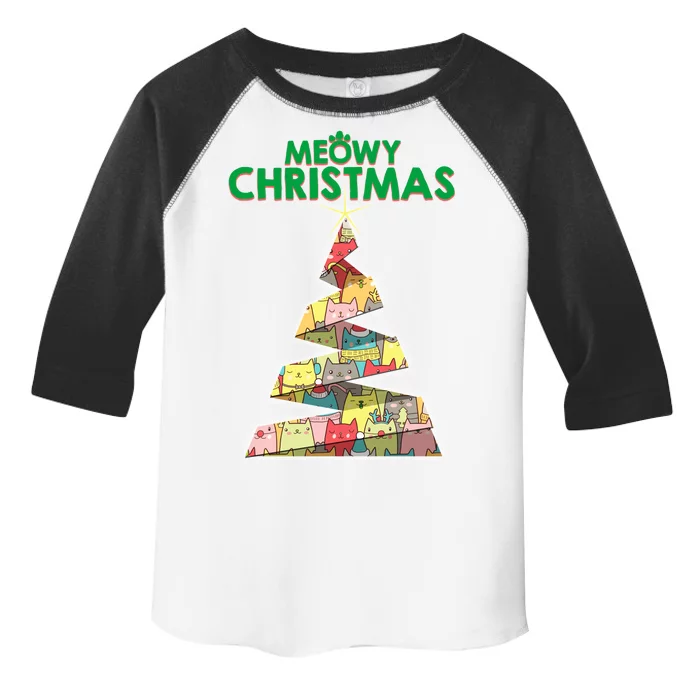 Meowy Christmas Tree For Cat Lovers Toddler Fine Jersey T-Shirt