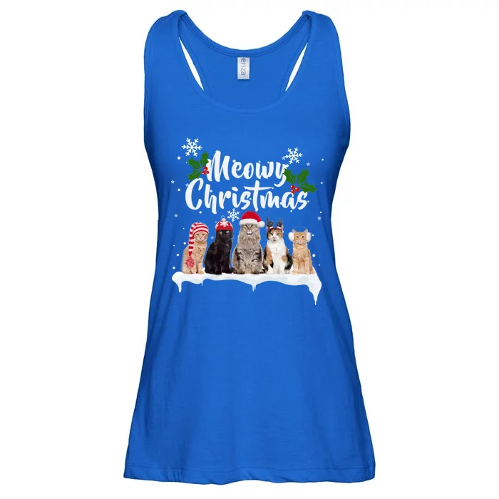 Meowy Christmas Winter Cats Ladies Essential Flowy Tank