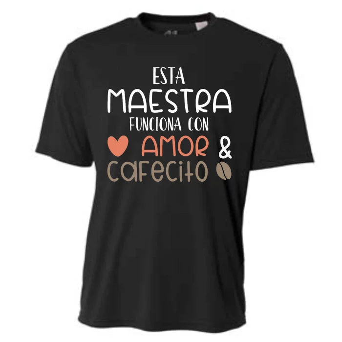 Maestra Espanol Playera Regalo Spanish Teacher Cooling Performance Crew T-Shirt