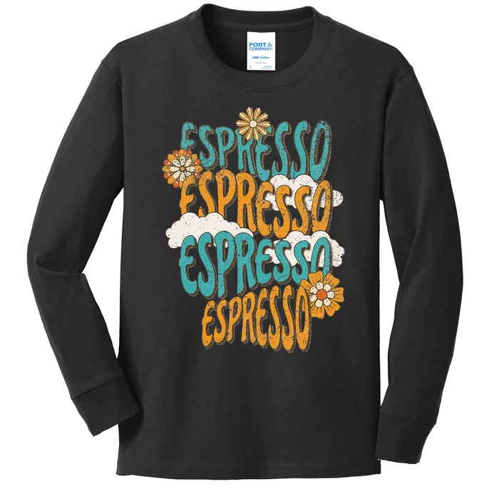 Me Espresso Retro Carpenter Kids Long Sleeve Shirt