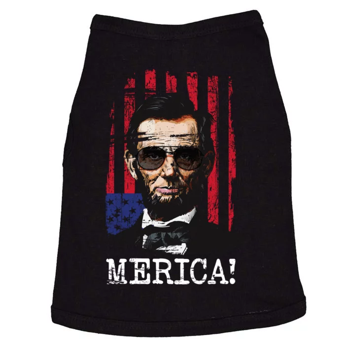 Merica Abe Lincoln Doggie Tank