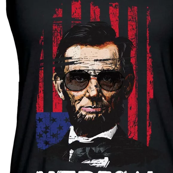 Merica Abe Lincoln Ladies Essential Flowy Tank