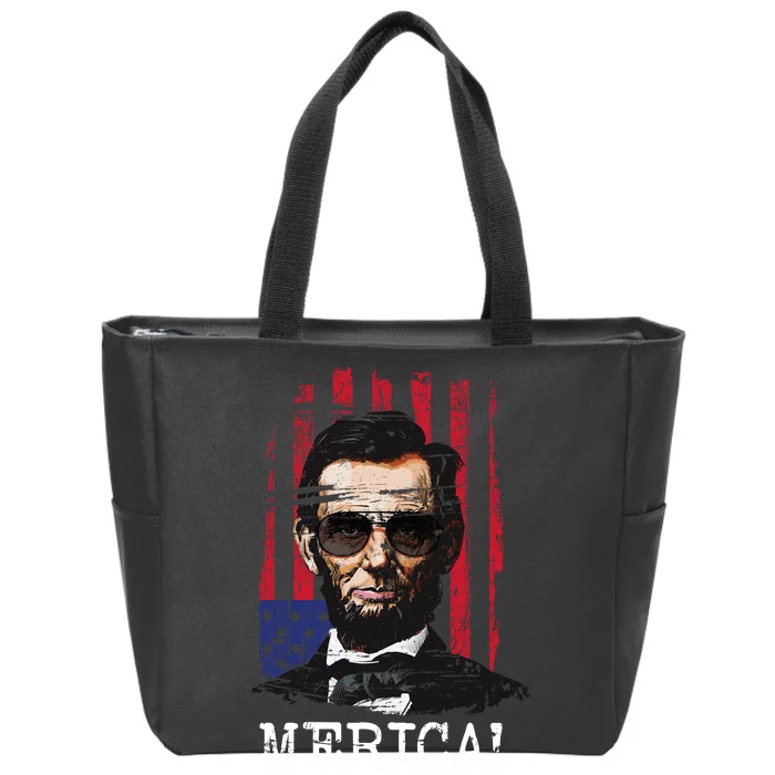 Merica Abe Lincoln Zip Tote Bag