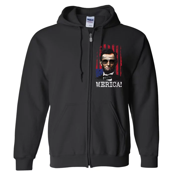 Merica Abe Lincoln Full Zip Hoodie