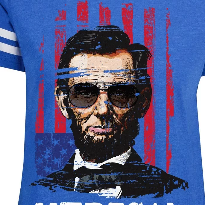 Merica Abe Lincoln Enza Ladies Jersey Football T-Shirt