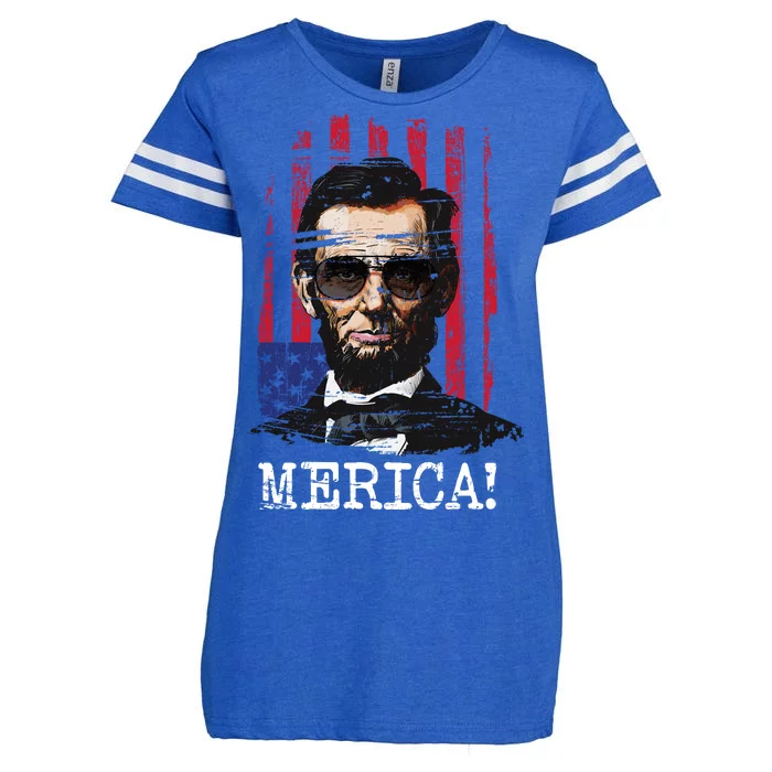 Merica Abe Lincoln Enza Ladies Jersey Football T-Shirt