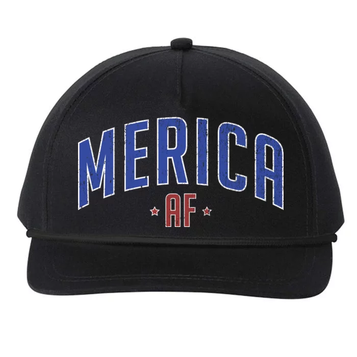 Merica AF Distressed USA Logo Snapback Five-Panel Rope Hat