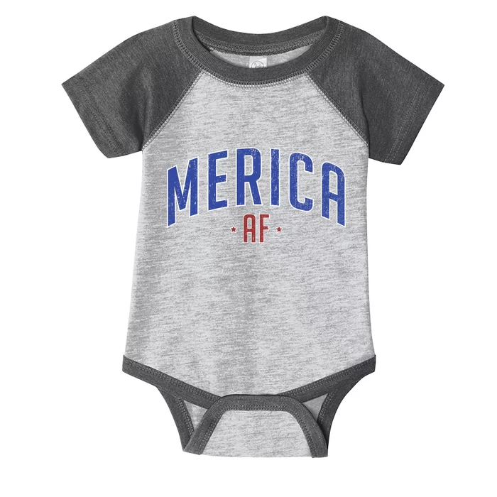 Merica AF Distressed USA Logo Infant Baby Jersey Bodysuit