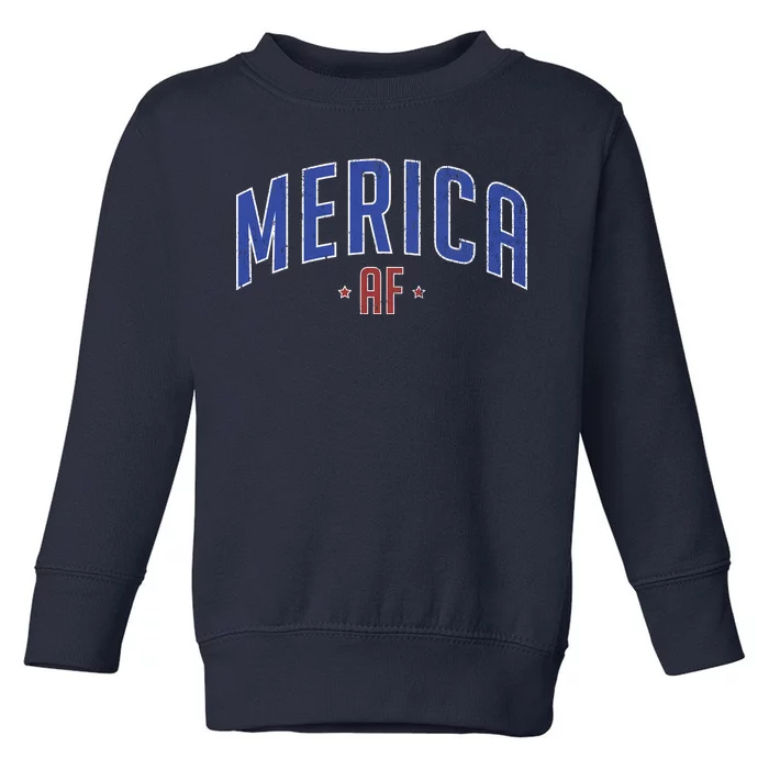 Merica AF Distressed USA Logo Toddler Sweatshirt