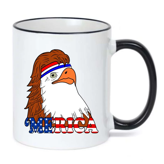 Merica Bald Eagle Retro USA Flag Black Color Changing Mug