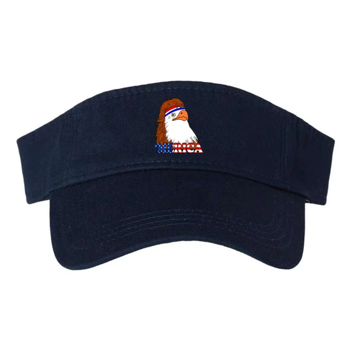 Merica Bald Eagle Retro USA Flag Valucap Bio-Washed Visor