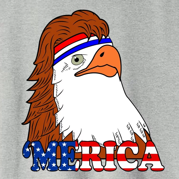 Merica Bald Eagle Retro USA Flag Women's Crop Top Tee