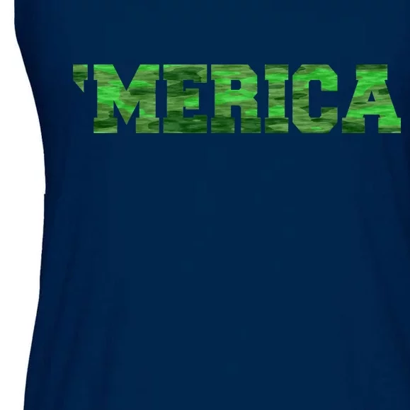 Merica Camo Logo Ladies Essential Flowy Tank