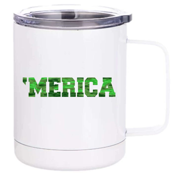 Merica Camo Logo Front & Back 12oz Stainless Steel Tumbler Cup