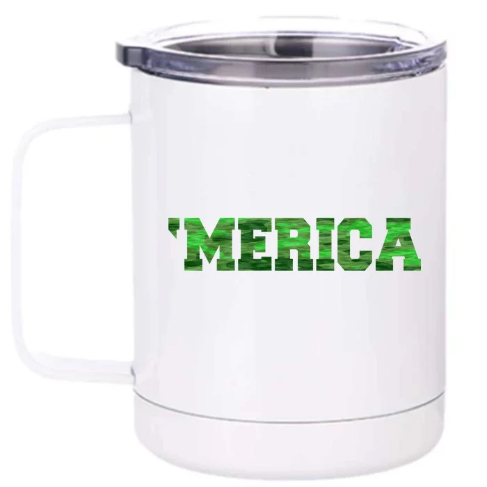 Merica Camo Logo Front & Back 12oz Stainless Steel Tumbler Cup