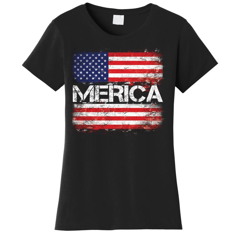 Merica Distressed Flag Women's T-Shirt