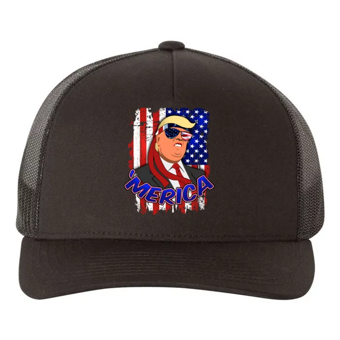 Merica Donald Trump Yupoong Adult 5-Panel Trucker Hat