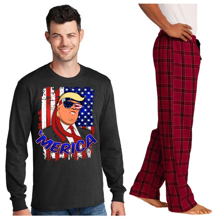 Merica Donald Trump Long Sleeve Pajama Set