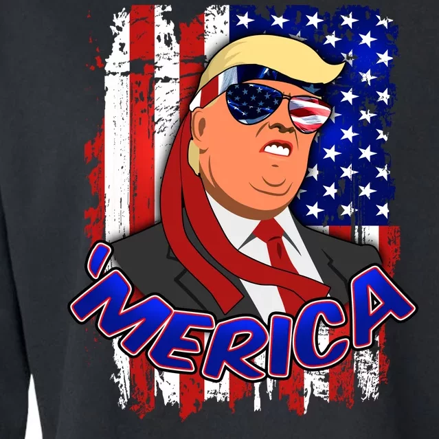 Merica Donald Trump Cropped Pullover Crew