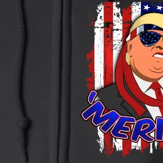 Merica Donald Trump Full Zip Hoodie