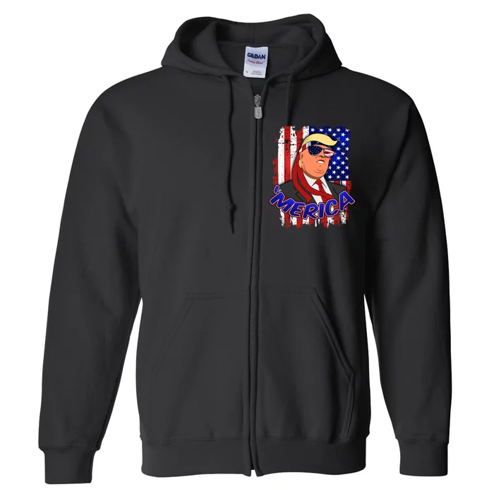 Merica Donald Trump Full Zip Hoodie