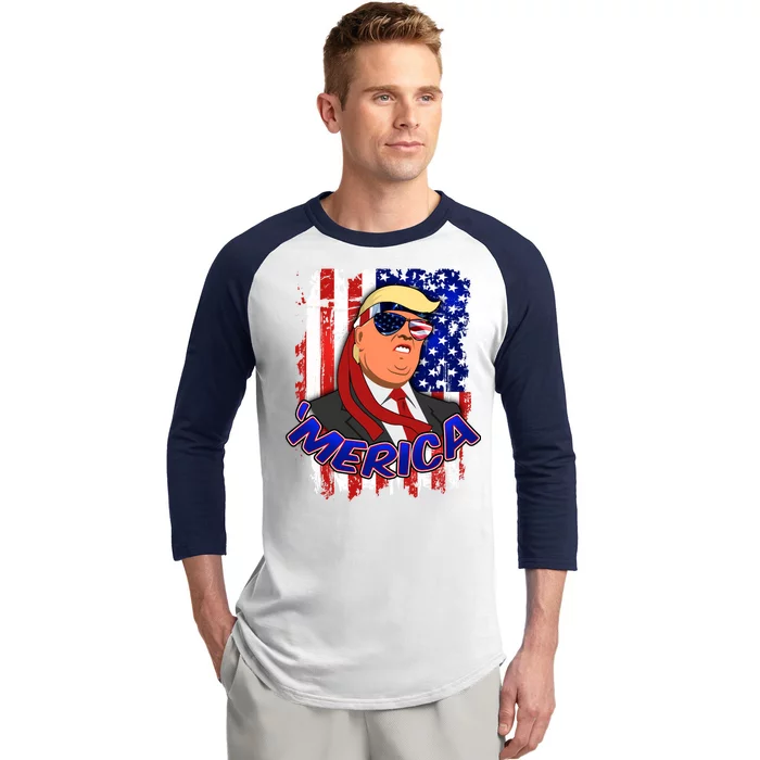 Merica Donald Trump Baseball Sleeve Shirt