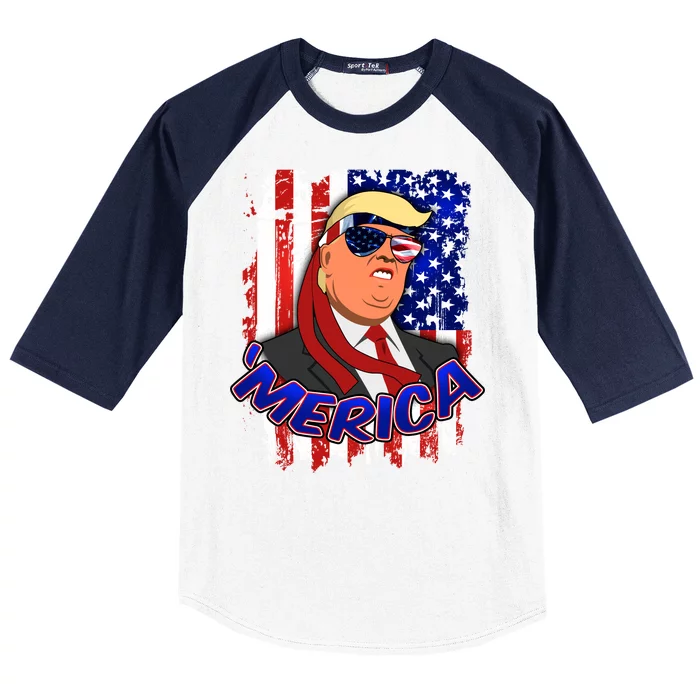 Merica Donald Trump Baseball Sleeve Shirt