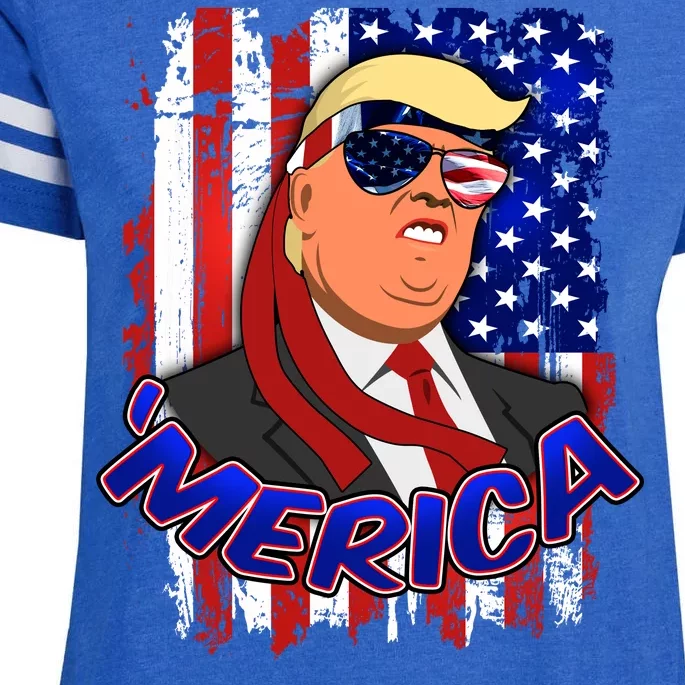 Merica Donald Trump Enza Ladies Jersey Football T-Shirt